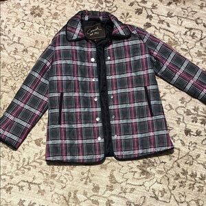 Coach Plaid Jacket - Black, Purple, and White